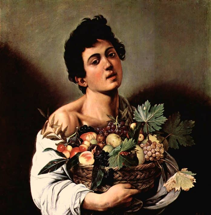 'נער עם סל פירות' מאת קארוואג'ו, 1593 לערך