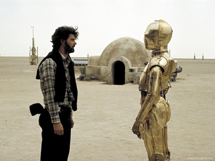 לוקאס ו־ C-3PO (אנתוני דניאלס)