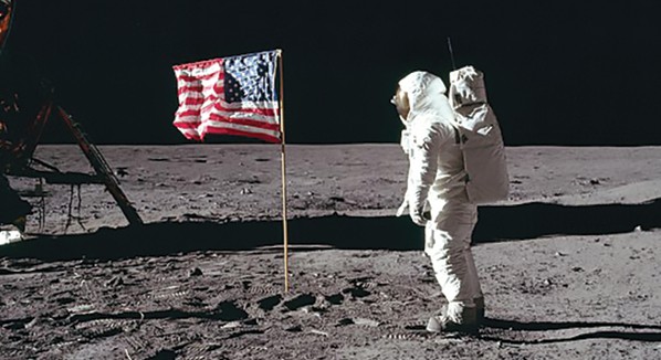 באז אולדרין על הירח, 1969 // צילום: ניל ארמסטרונג