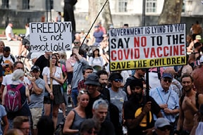 מתנגדי חיסונים אמריקאים צילום Tolga Akmen, FP via Getty Images